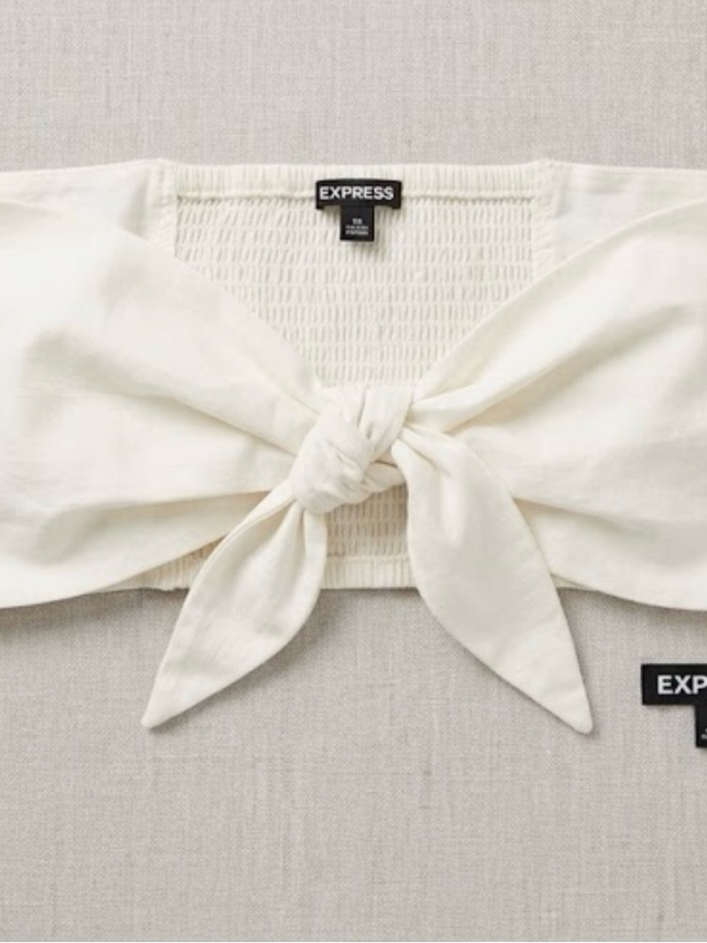 Express White Tie-Front Crop Top